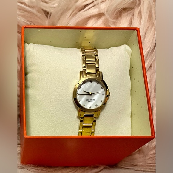 Kate Spade Gramercy Gold Tone Stainless Steel Crystal Accented Watch - Picture 5 of 16